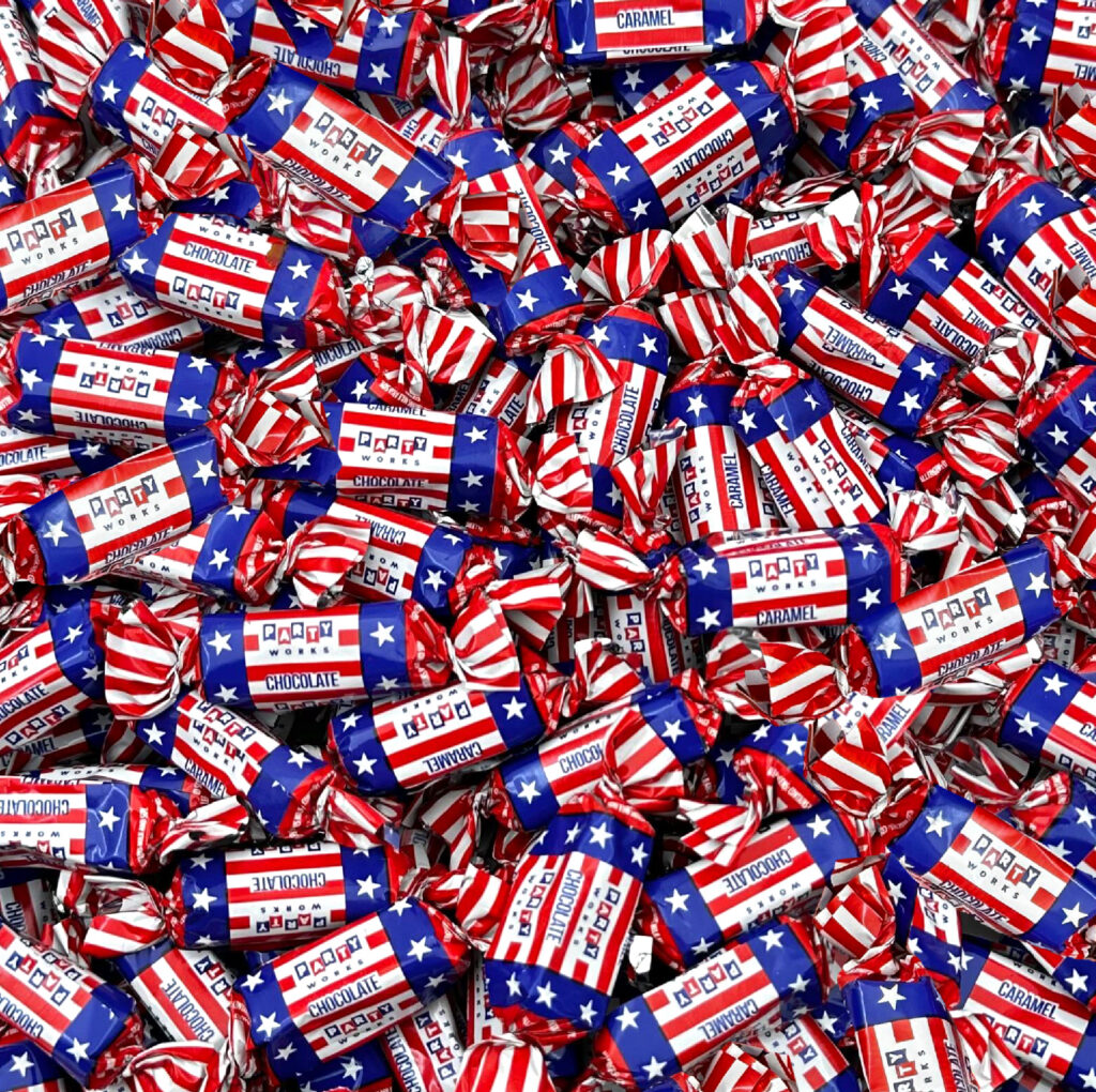 Patriotic Chocolate Flavored Caramel Candy