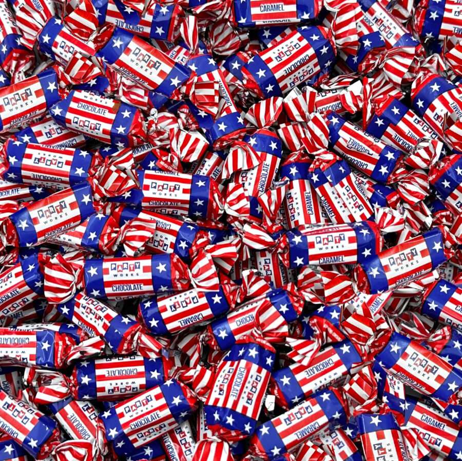 Patriotic Chocolate Flavored Caramel Candy