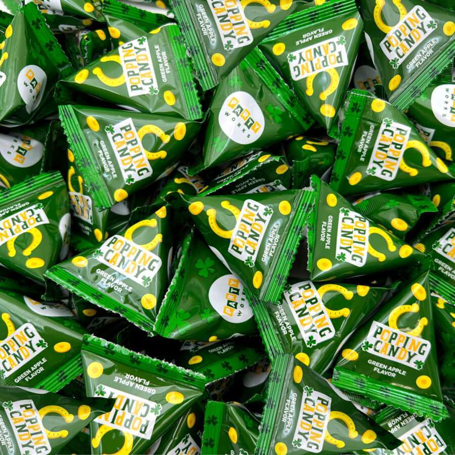 Sour Popping Rock Candy, Green Apple Flavor