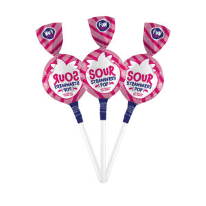 Sour Strawberry Lollipops