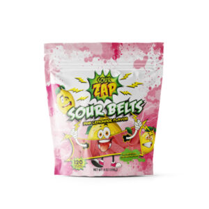Sour Belts Gummy Candy Pink Lemonade Flavor