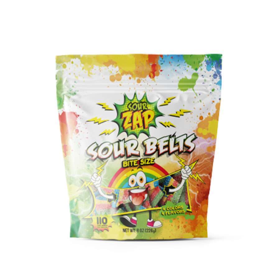 Sour Bite-Size Belts Gummy Candy Assorted Fruit Flavors