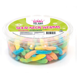 Sour Neon Worms Gummy Candy