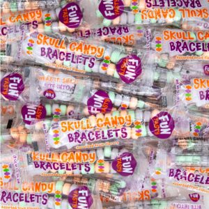 Skull Halloween Candy Bracelets, Individually Wrapped