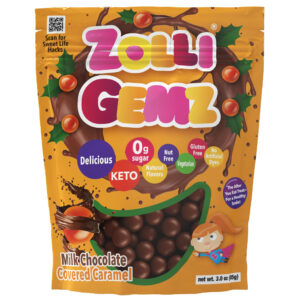 Zolli Gemz Sugar-Free Candy, Milk Chocolate Covered Caramel